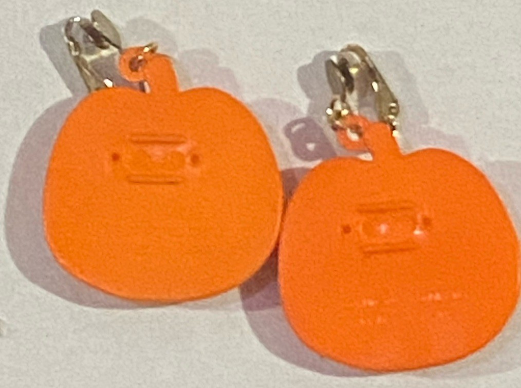 Vintage Fun World Halloween Clip On Earrings Pumpkins