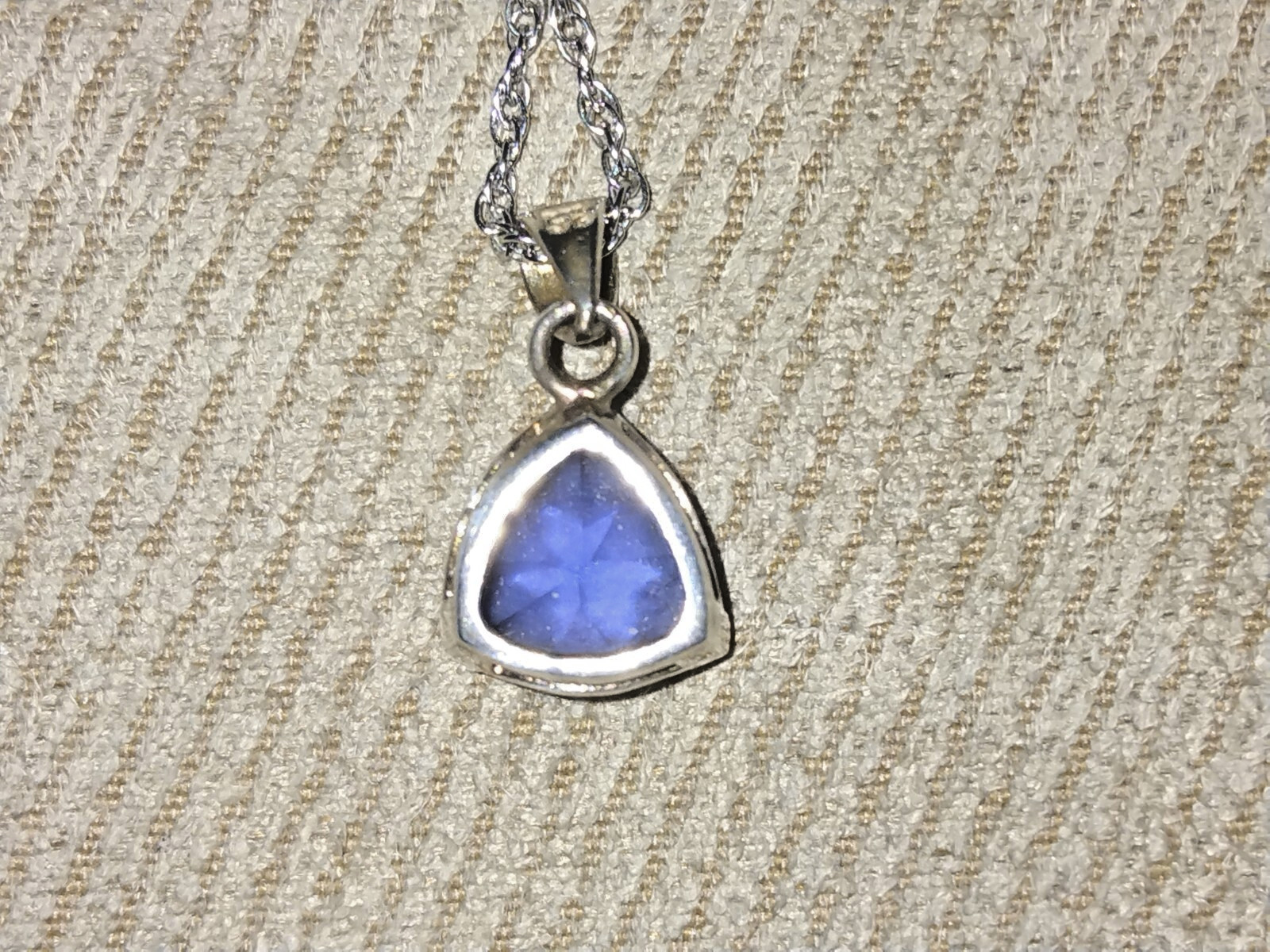 VINTAGE 60s JG JEWELRY STERLING SILVER SAPPHIRE PENDANT +ACO 925 CHAIN 80s 90s