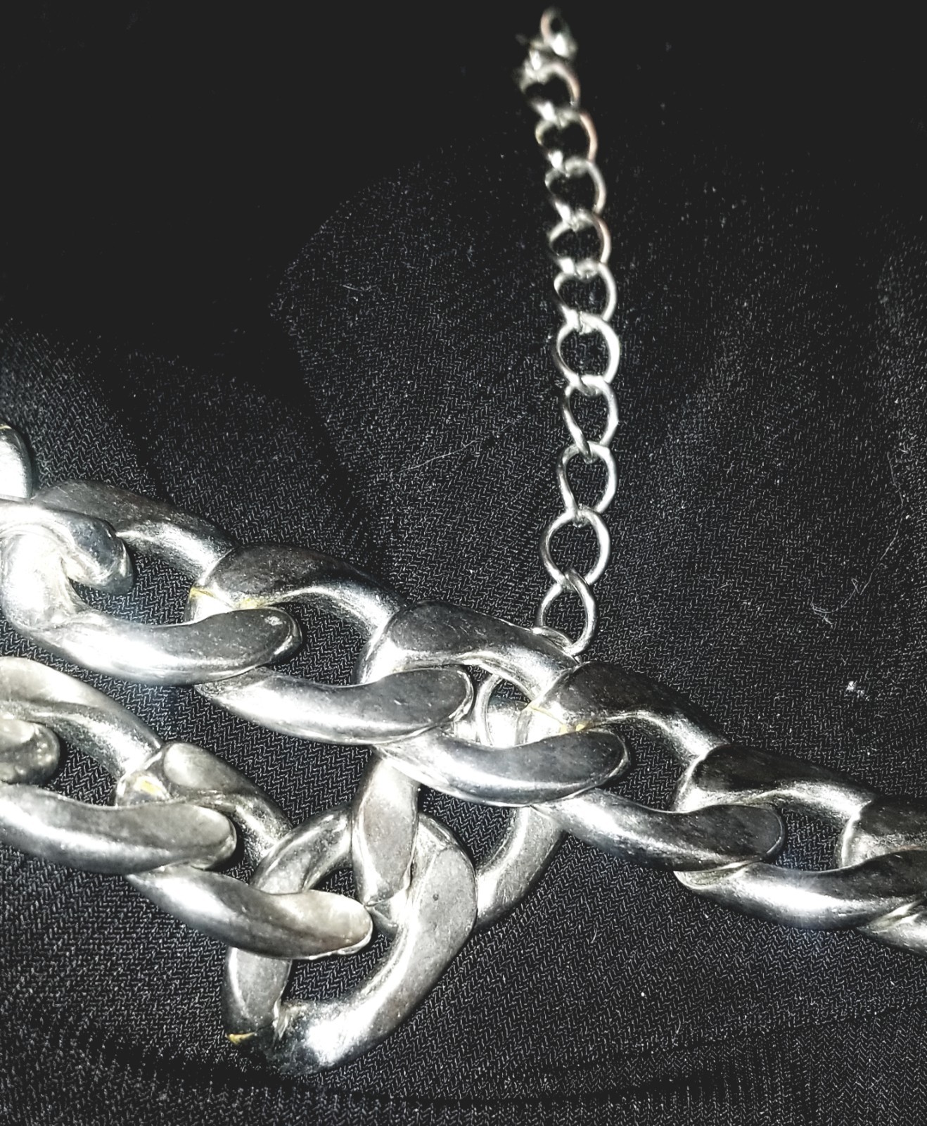 Heavy Silver Chain Necklace,”Lucia Of New York”, Bow Tie Choker, 18″ Adjustable