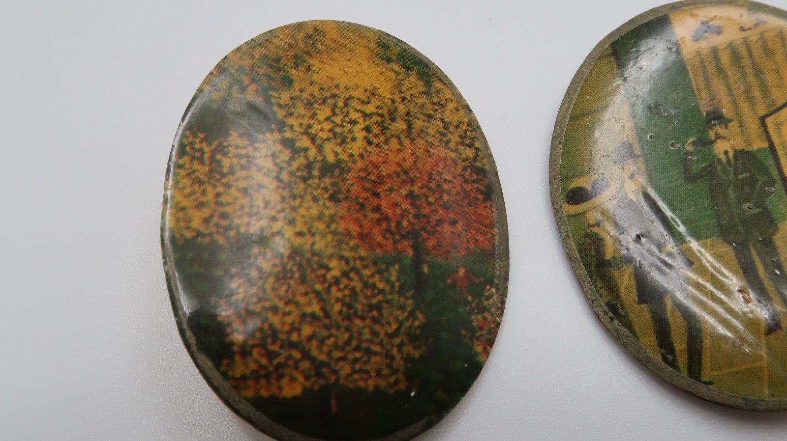 Vintage Brass England English Landscape Cityscape Pins 3.9cm BB13
