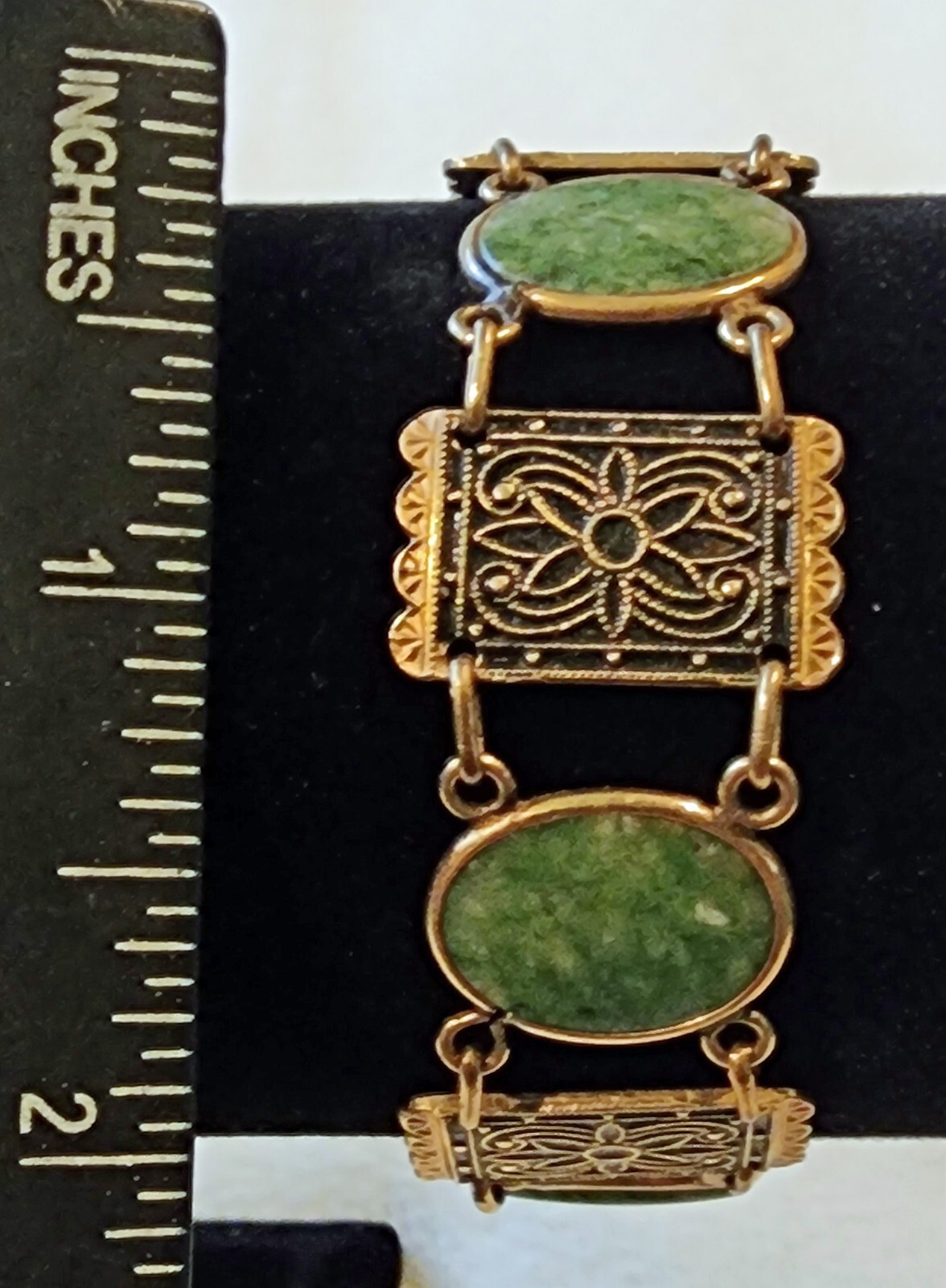 Jadeite & 1/20 12K Gold Filled 1934-1950’s Bracelet by Binder Brothers