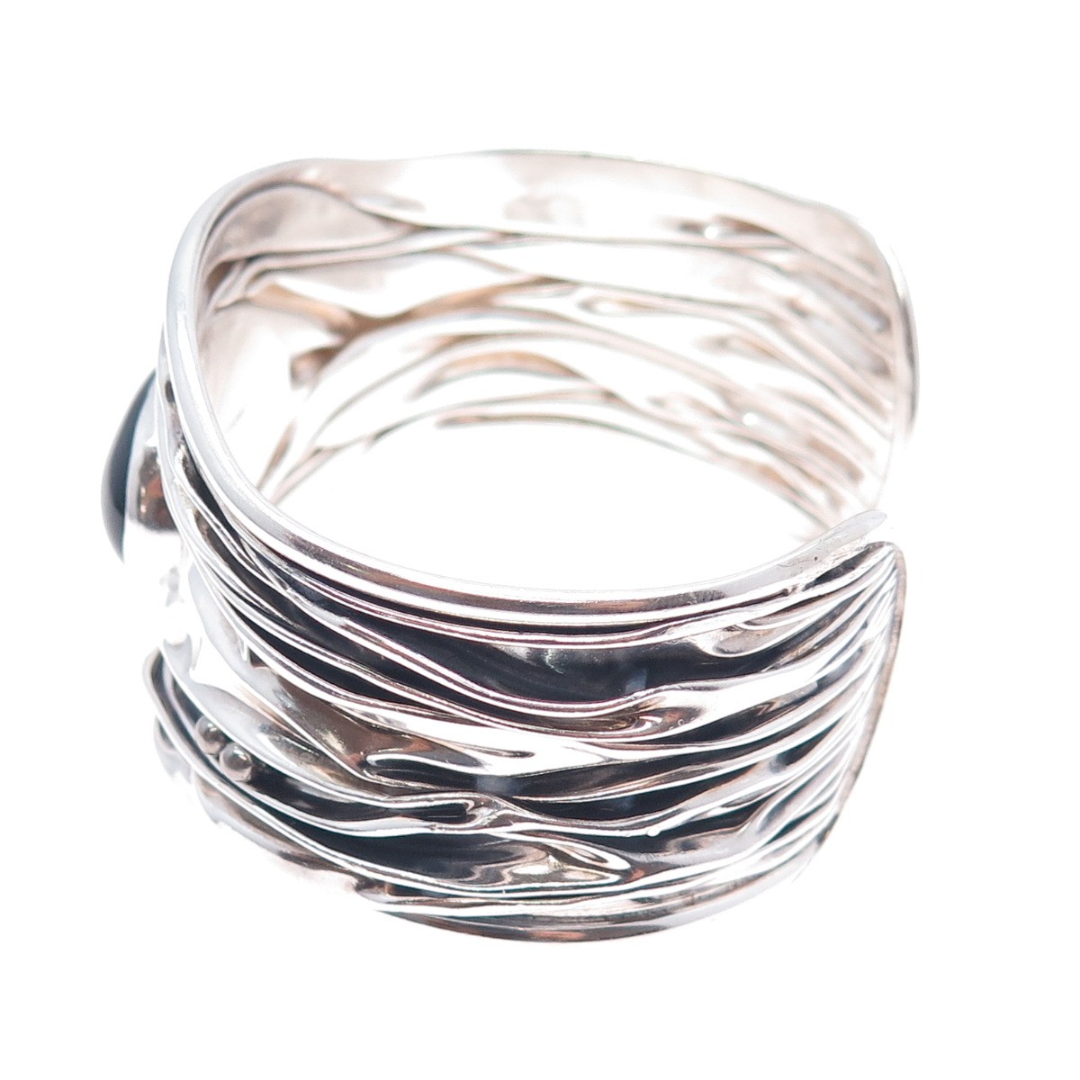 DOMINIQUE DINOUART 925 Sterling Silver Vintage Mexico Black Onyx Bracelet 7.75″