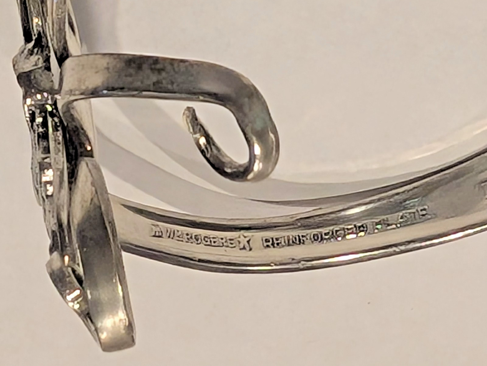 Vintage Whimsical Rogers Silver Plated Hand-forged Fork Artisan Fairy Bracelet