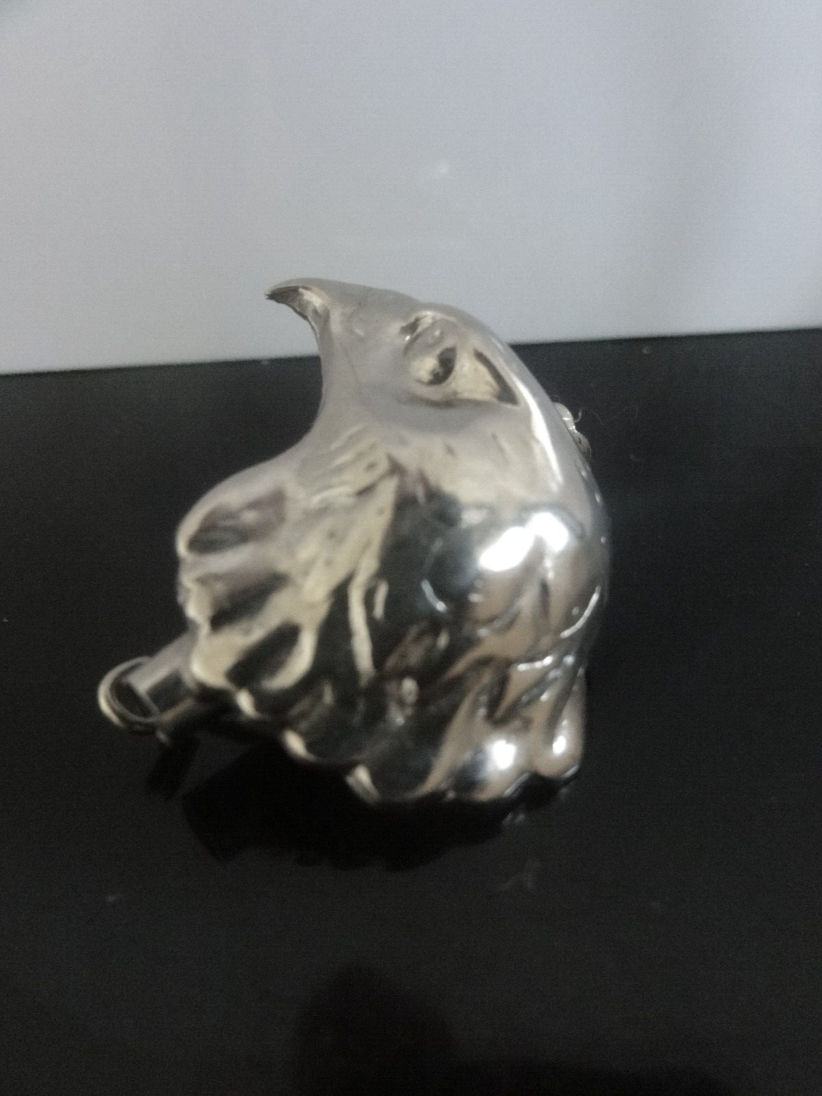 Vtg Rare Silver Eagle Head Man Hat Revere Hunt Pin Brooch with Feather Container