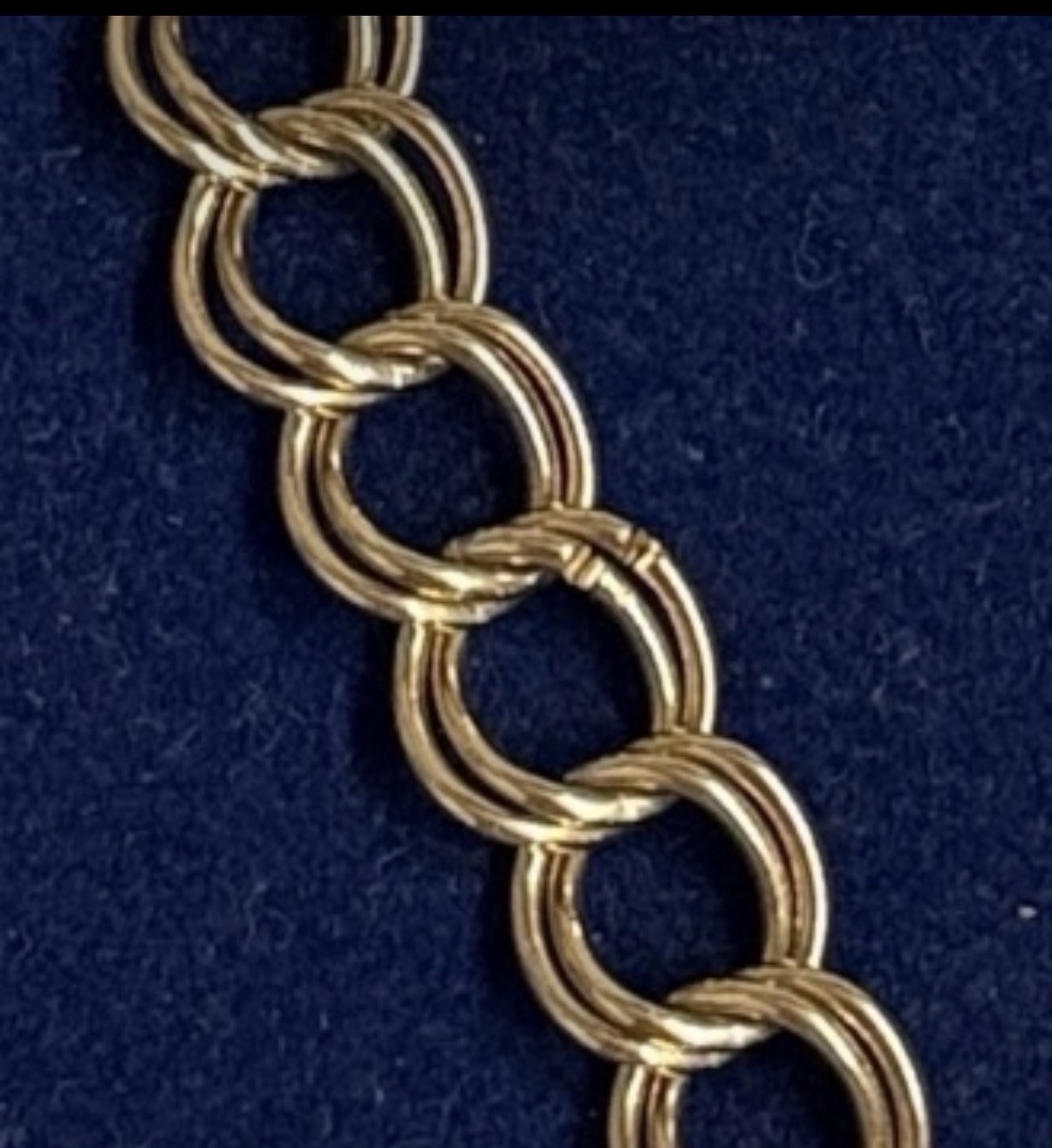 12k Gold Filled Cuban Double Link Bracelet 7” 8g Gf Vtg 8.4mm