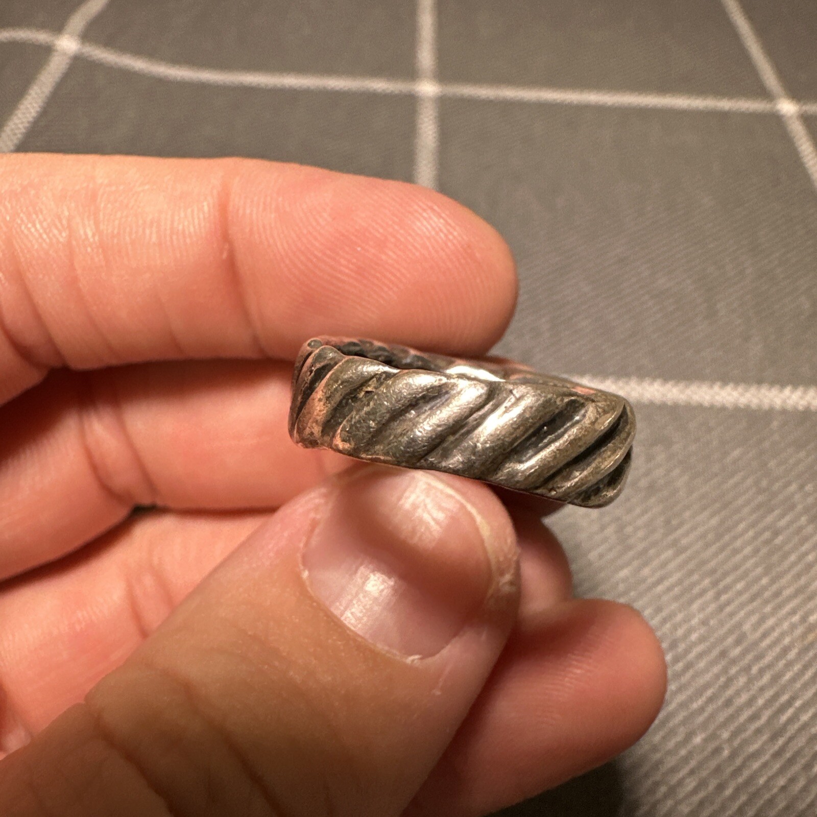Vintage Dian Malouf Sterling Silver 14k Turquoise Statement Ring Size 8.25