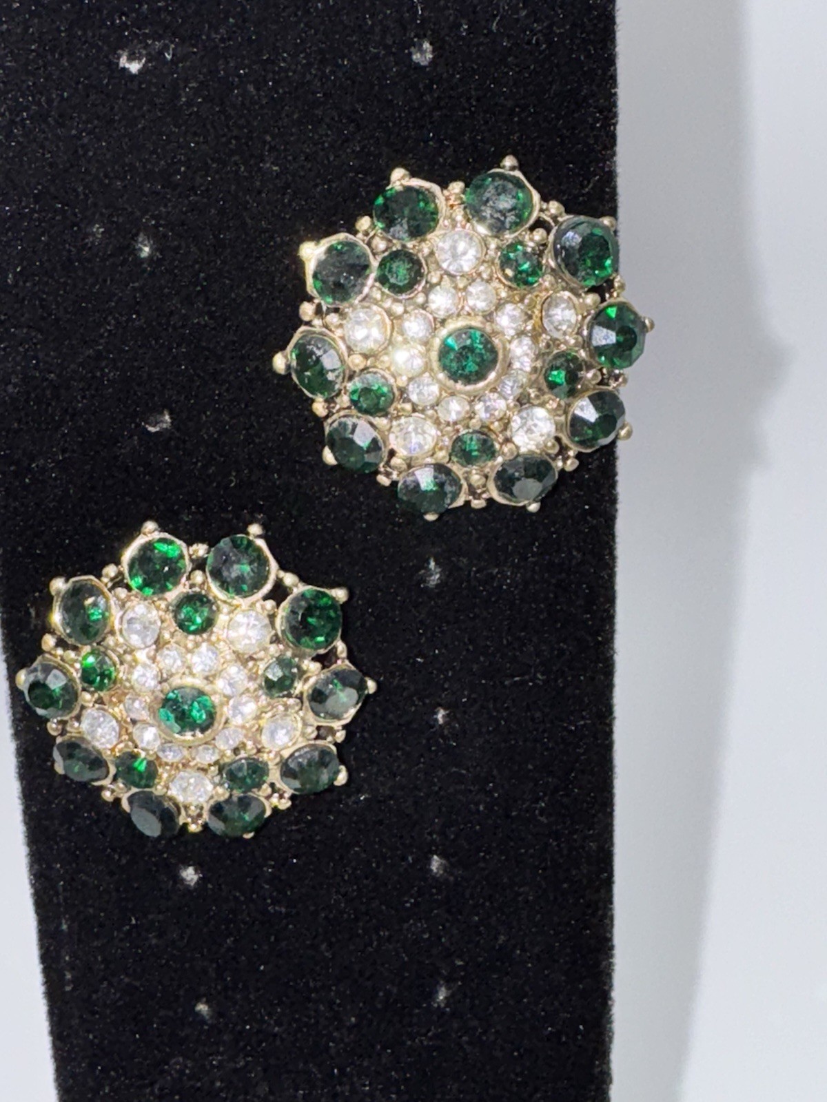 Vintage Emerald Green Glass Bead Wire Wrap Bracelet Earrings Pendant Set