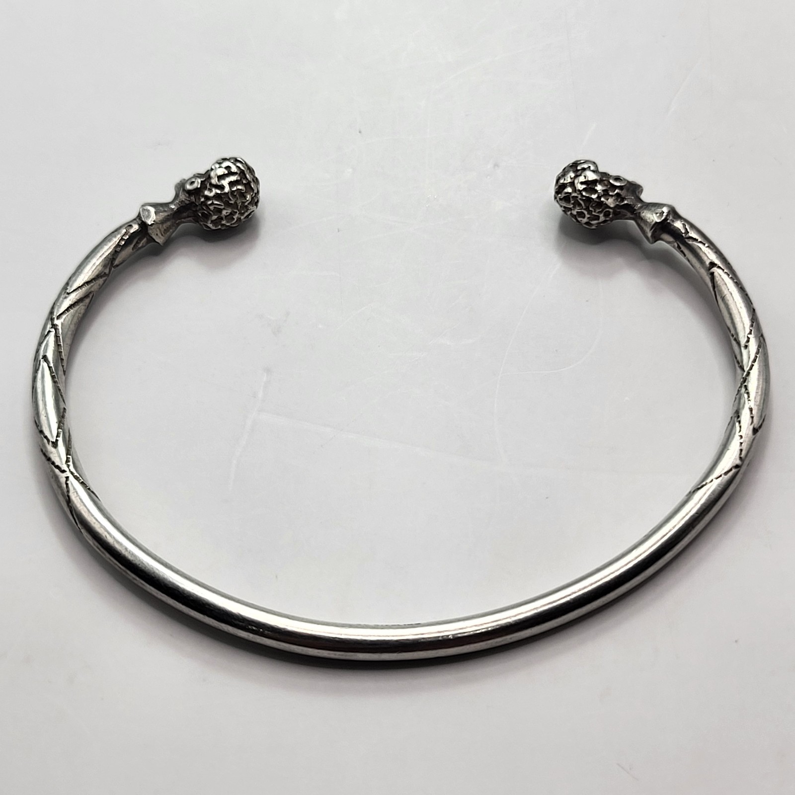 Vintage Signed Jamaican Or Moorish Sterling Tribal Cuff Bracelet 925 Size 6.25