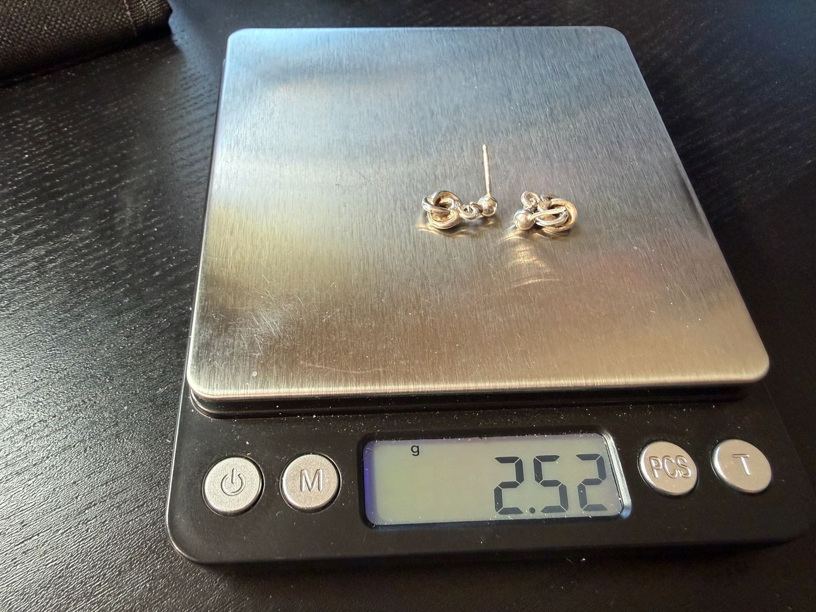 2.52g Vintage Sterling Silver 925 Knot Loop Dangle Drop Earrings Classic M