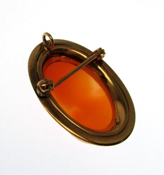 A&Z Hayward 1/20 14K Gold Filled Cameo Brooch Pin/Necklace Charm 1 1/4″