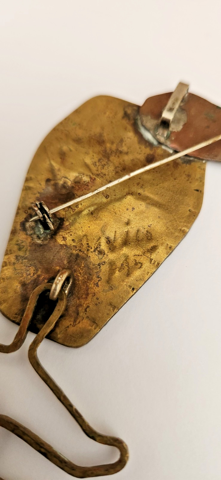 KEN BELDIN Mexico 1958 Modern Primitive Copper Pendant / Pin rare.