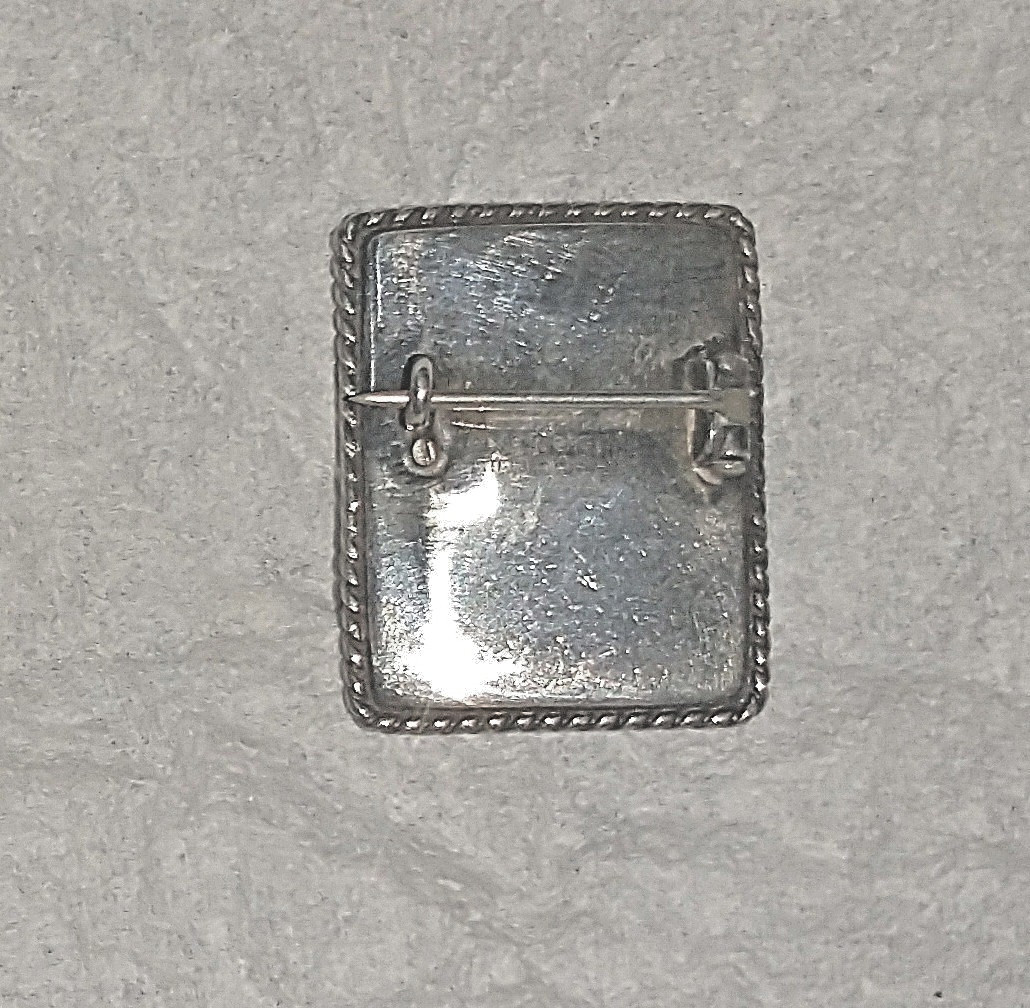 Vintage/Antique MORPHO BUTTERFLY WING Crinoline lady brooch-Sterling-England
