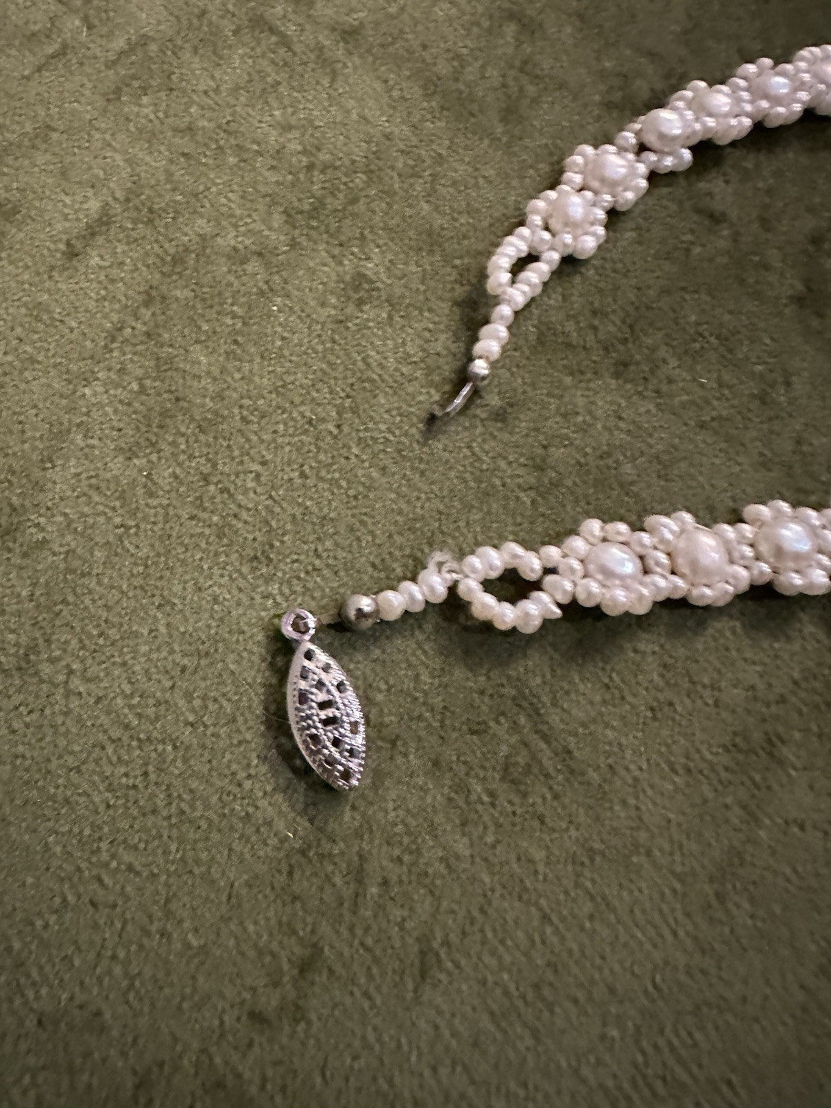 Vintage Handmade Pearl Beaded Statement Necklace – Elegant Bridal Jewelry