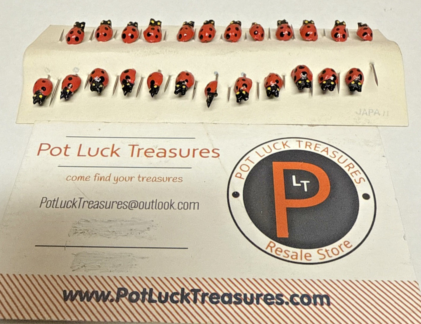 Vintage Ladybug Sewing Pins Lapel Pins Lot Of 24 Preowned