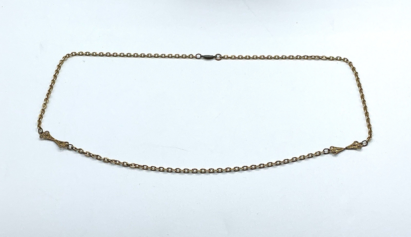 Vintage Freirich Signed Gold Tone Chain Link Slip On 23″ Necklace No Clasp