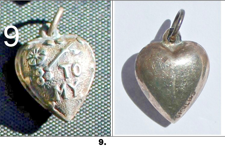 Vintage 1940s Sterling Silver Puffy Heart Charms WWII Sweetheart CHOOSE ONE