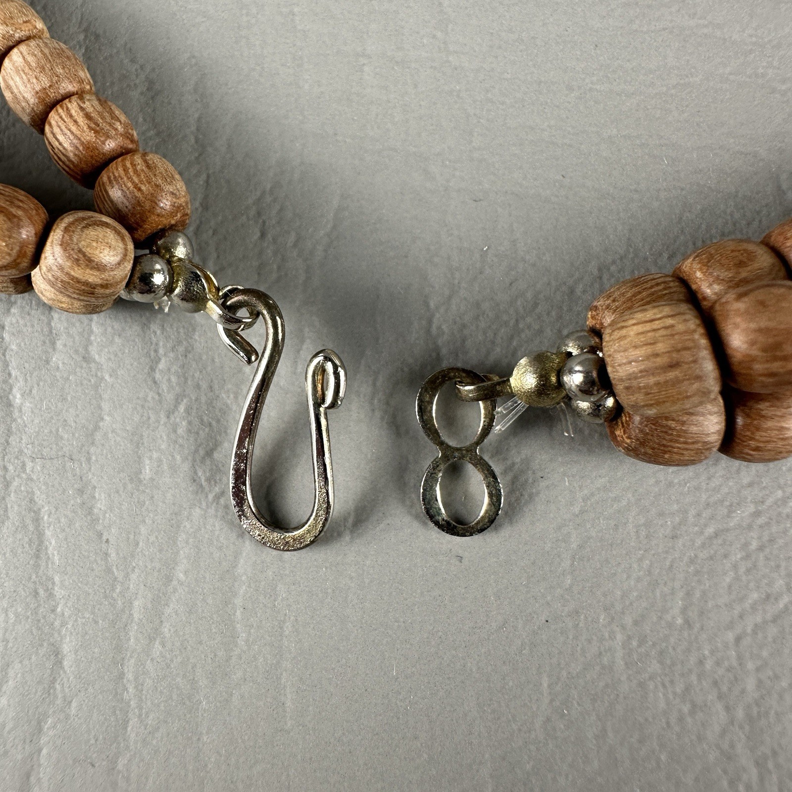 Vintage Mother of Pearl Necklace Bead Statement Multi Strand Disc 23″