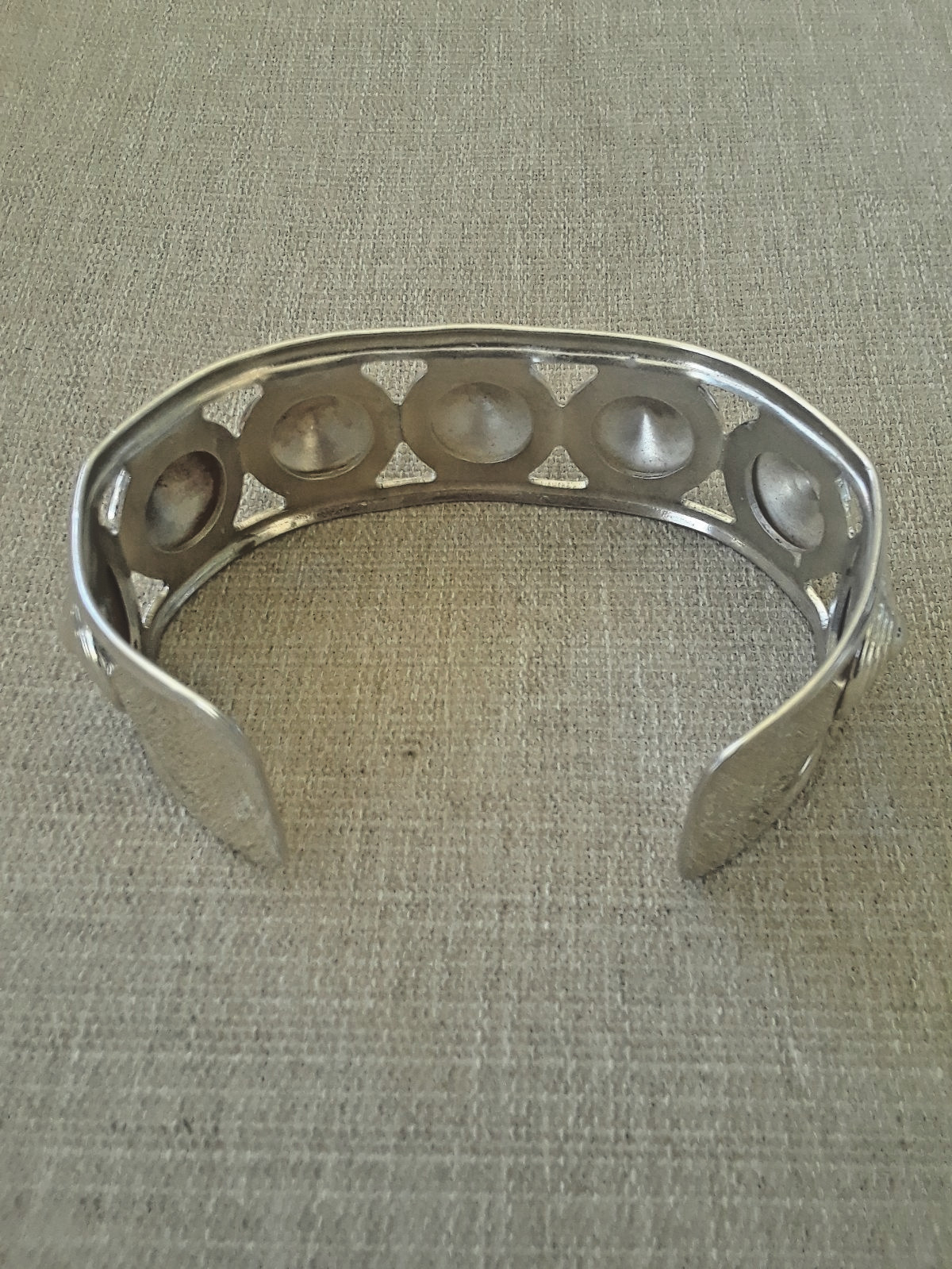 Rare Vintage Mario Tanzi Sterling Cuff Bracelet about 7.5″, 1-1/4″ gap 46.5gr