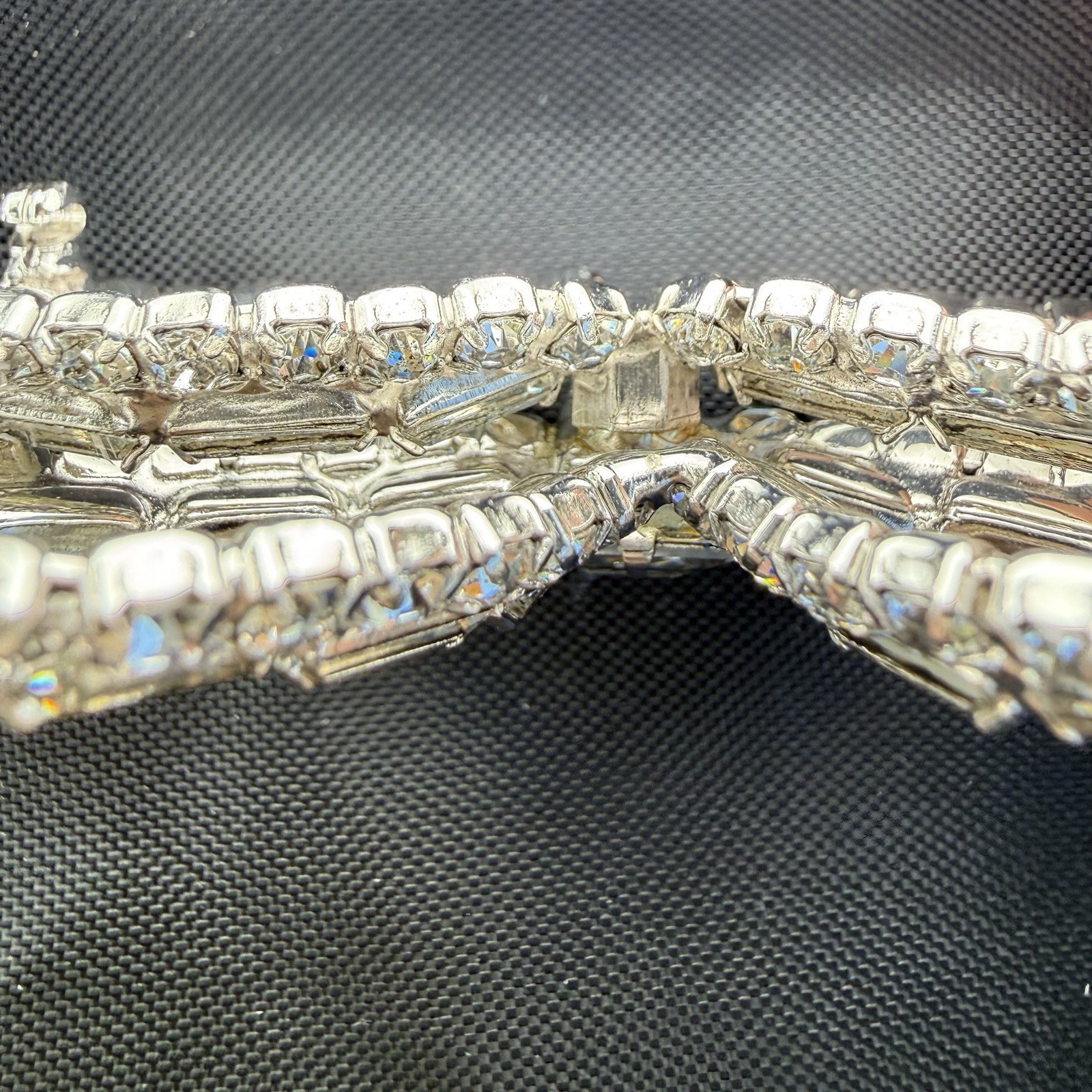Vintage Rhinestone Bow Brooch/pin Baguette, Round And Emerald Cut Stones