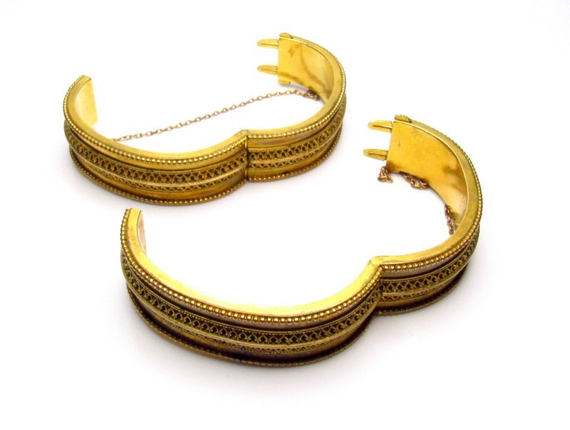 Victorian Gold Filled Etruscan Revival Bracelet Lot of 2 SET