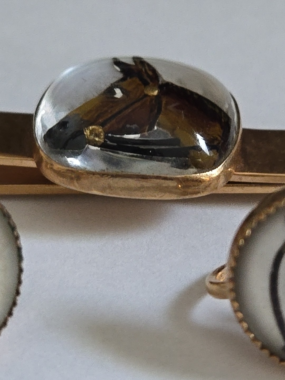 Equestrian Earrings & Tie bar Ladies set Swank Vintage Essex Crystal Horse Head
