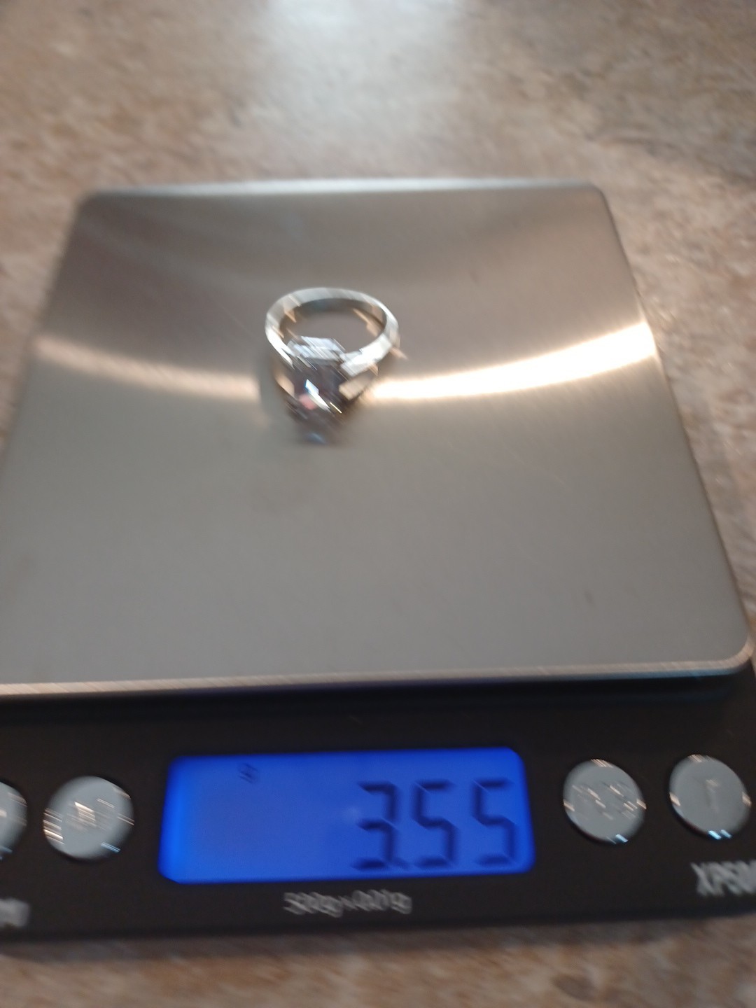925 STERLING SILVER Ring Cubic Zirconia Stone sz about 7 1/2