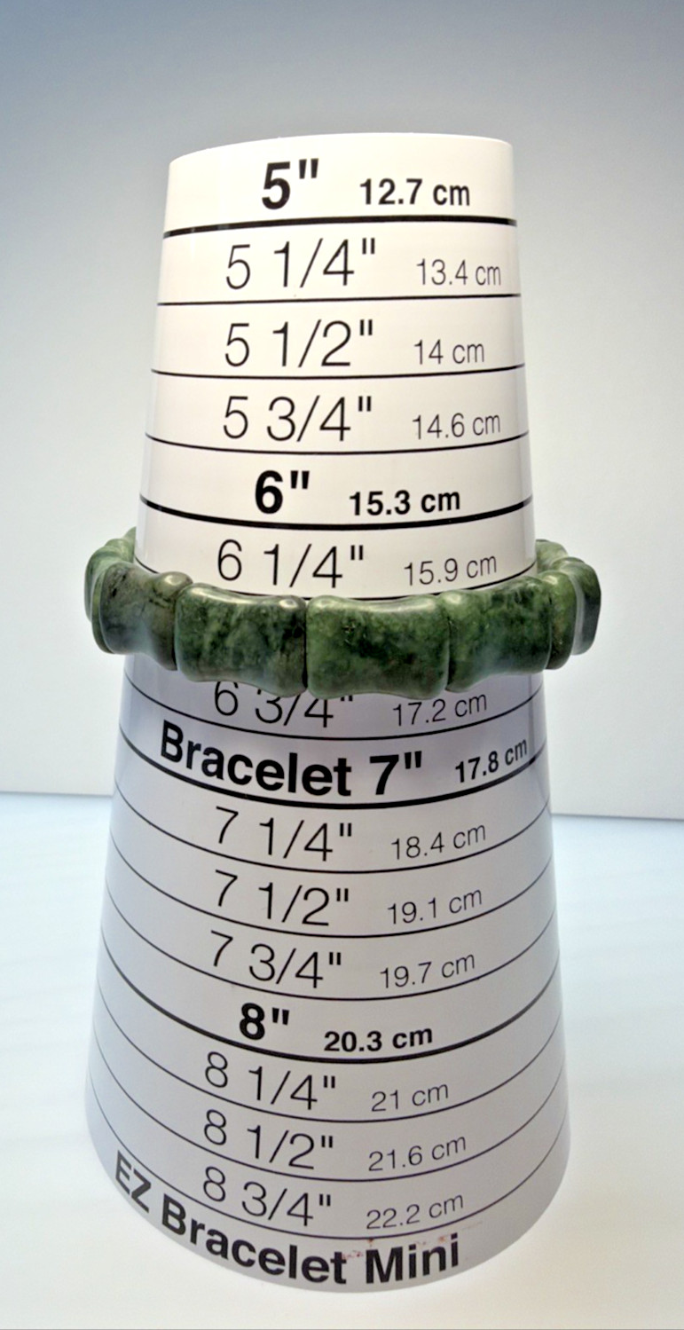 Natural Nephrite Jade Serpentine Stretch Bracelet Good Luck Bamboo Bone Read