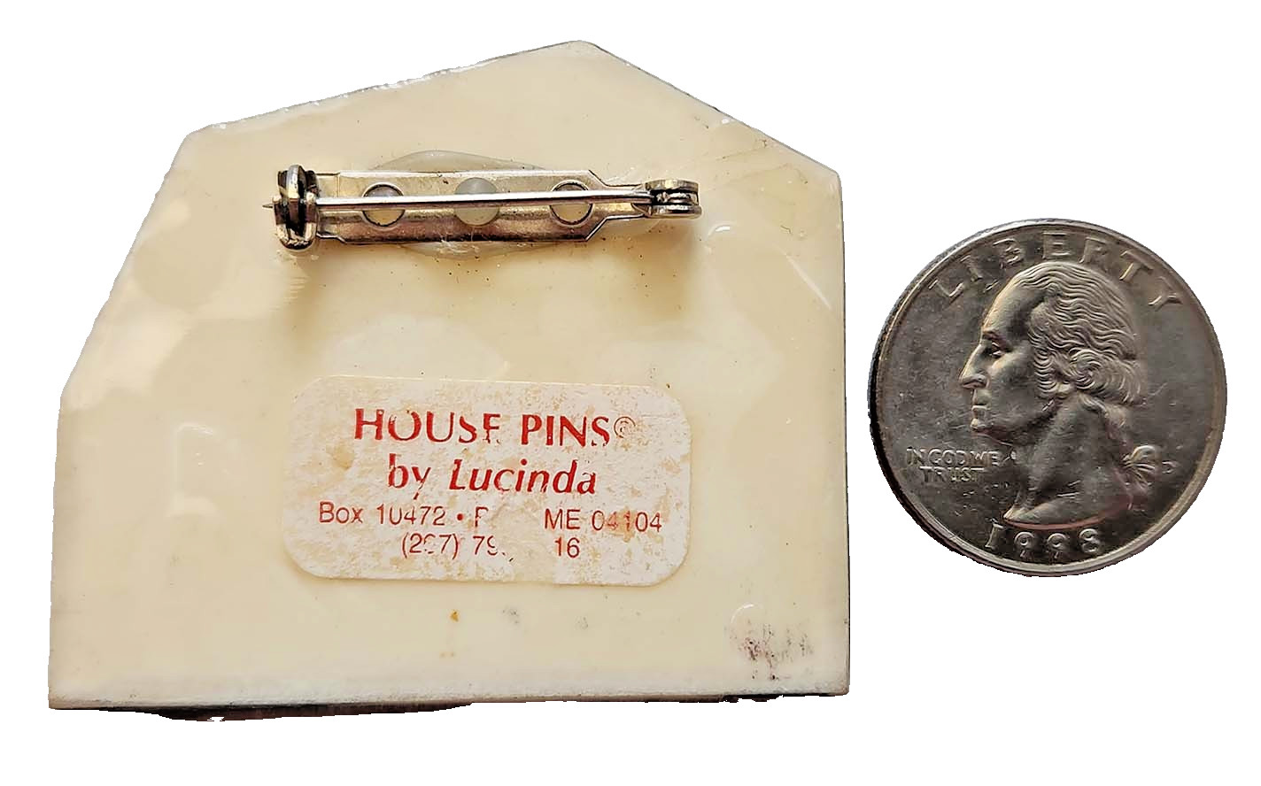 Lucinda House PINS Stormy Cloud over 3 Buildings Vintage 2000’s Brooch