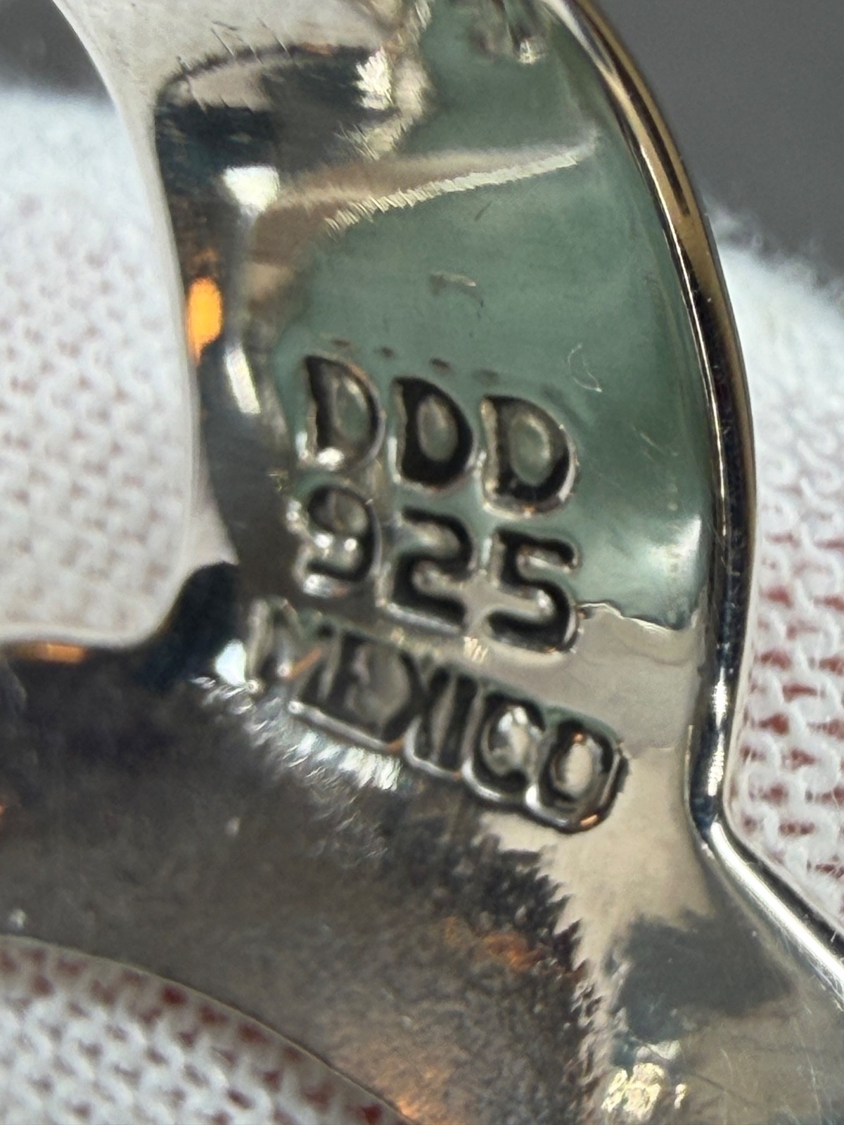 DOMINIQUE DINOUART DDD Mexico 925 Silver Large Cabochon Amazonite Ring Size 7.5