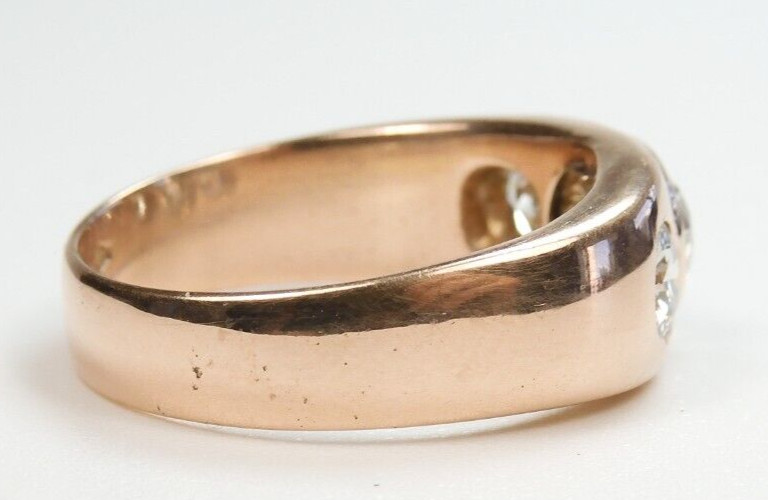 Antique 1920’s European Diamond Engagement Ring 14K Rose Gold 9 UK-R1/2 EGL USA