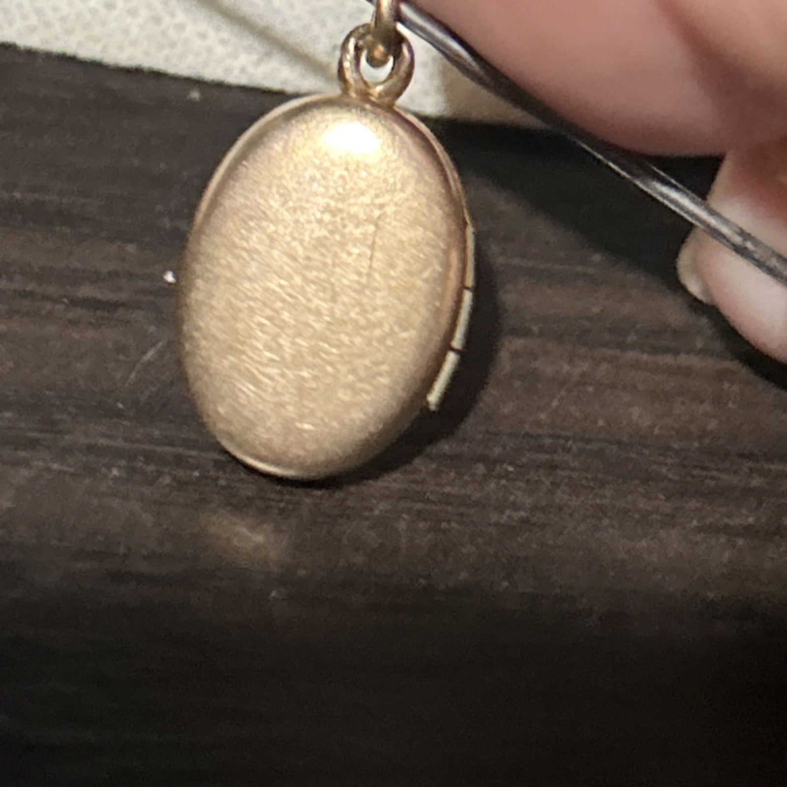 Antique 2g Victorian Rose Gold Filled Oval Locket Fluer de Lis Paste Stones Tiny