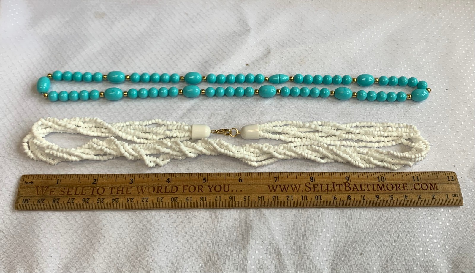 Vtg Costume Jewelry Lot Napier Monet Avon Matching Set Turquoise & White Beaded