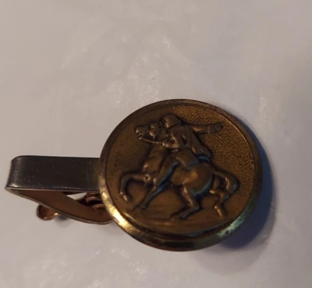 Antique Paul Revere Midnight Ride Tie Clip – Brass RARE!