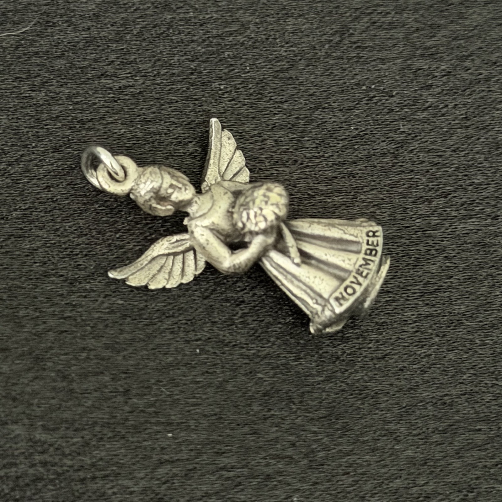 Vintage Hayward 925 Sterling Silver November Guardian Angel 3D Charm Pendant