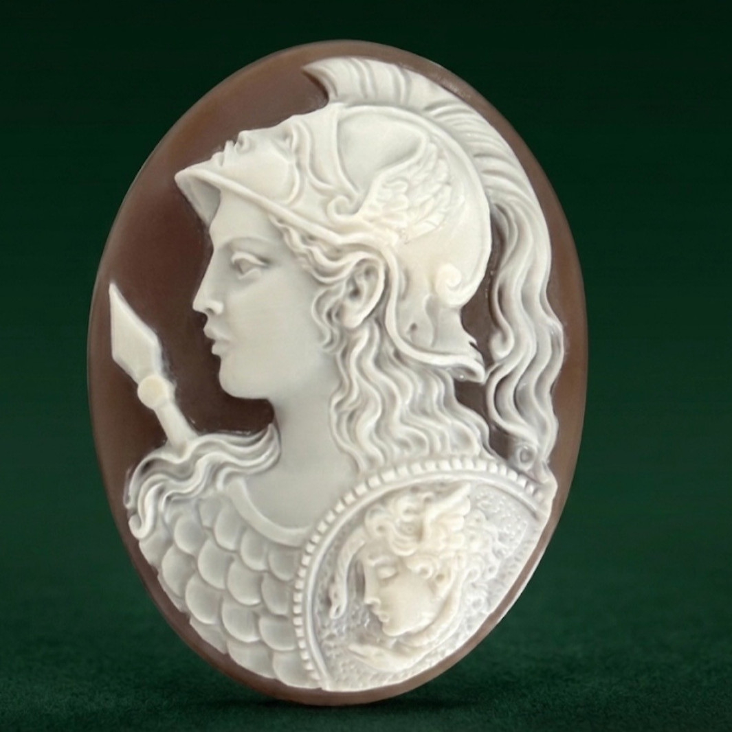 AMAZING SHELL CAMEO HANDMADE THE ATHENA
