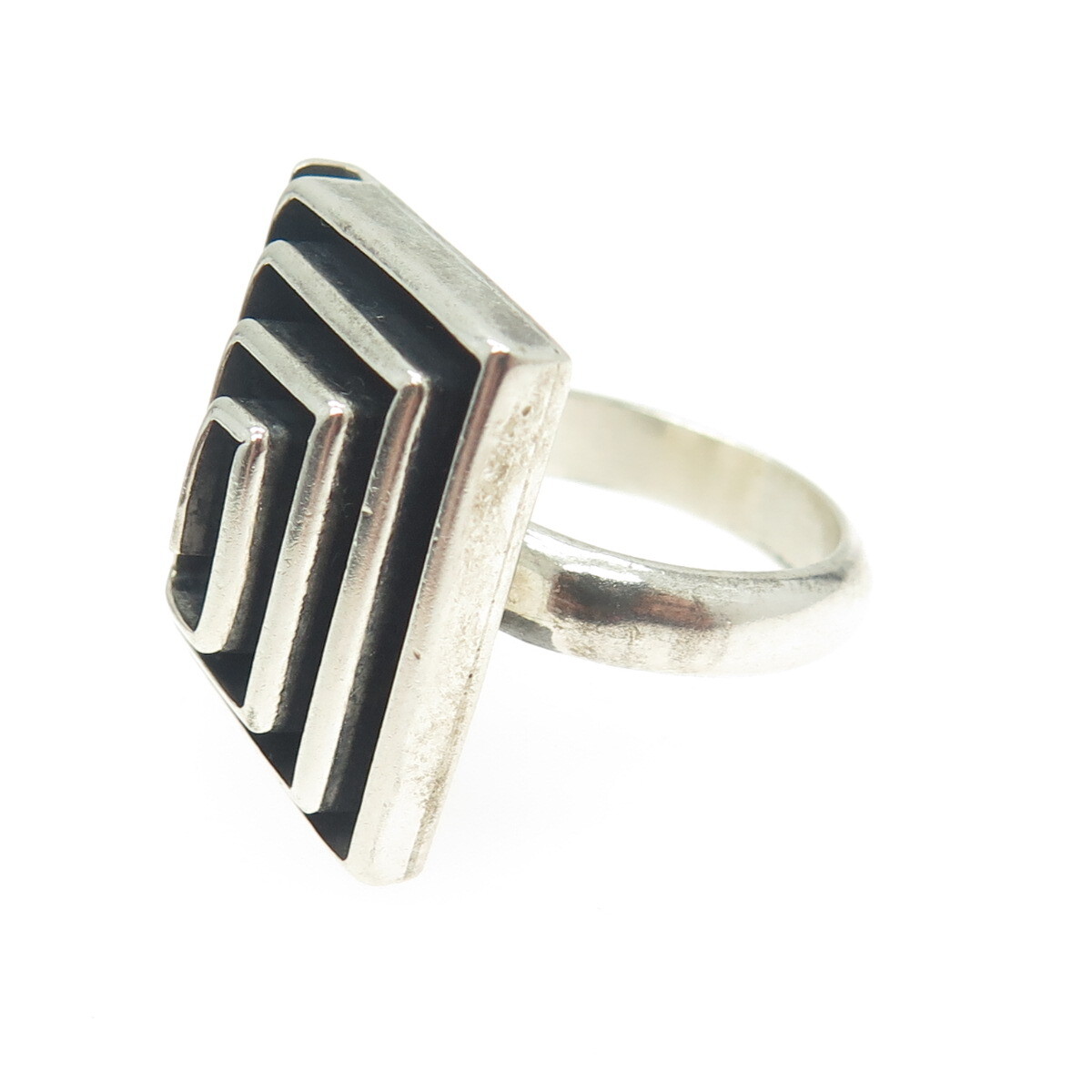 DOMINIQUE DINOUART 925 Sterling Silver Vintage Mexico Spiral/Maze Ring Size 6.5