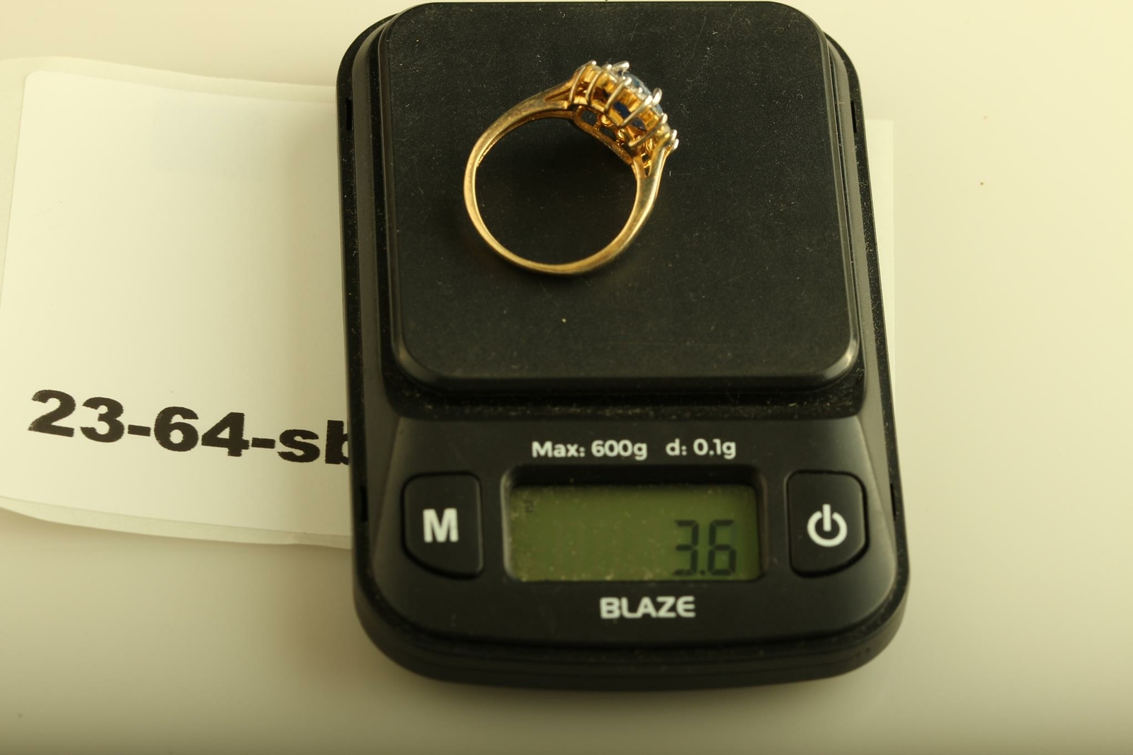 DBJ Sterling Silver Vermeil Genuine Sapphire and Diamond cocktail Ring