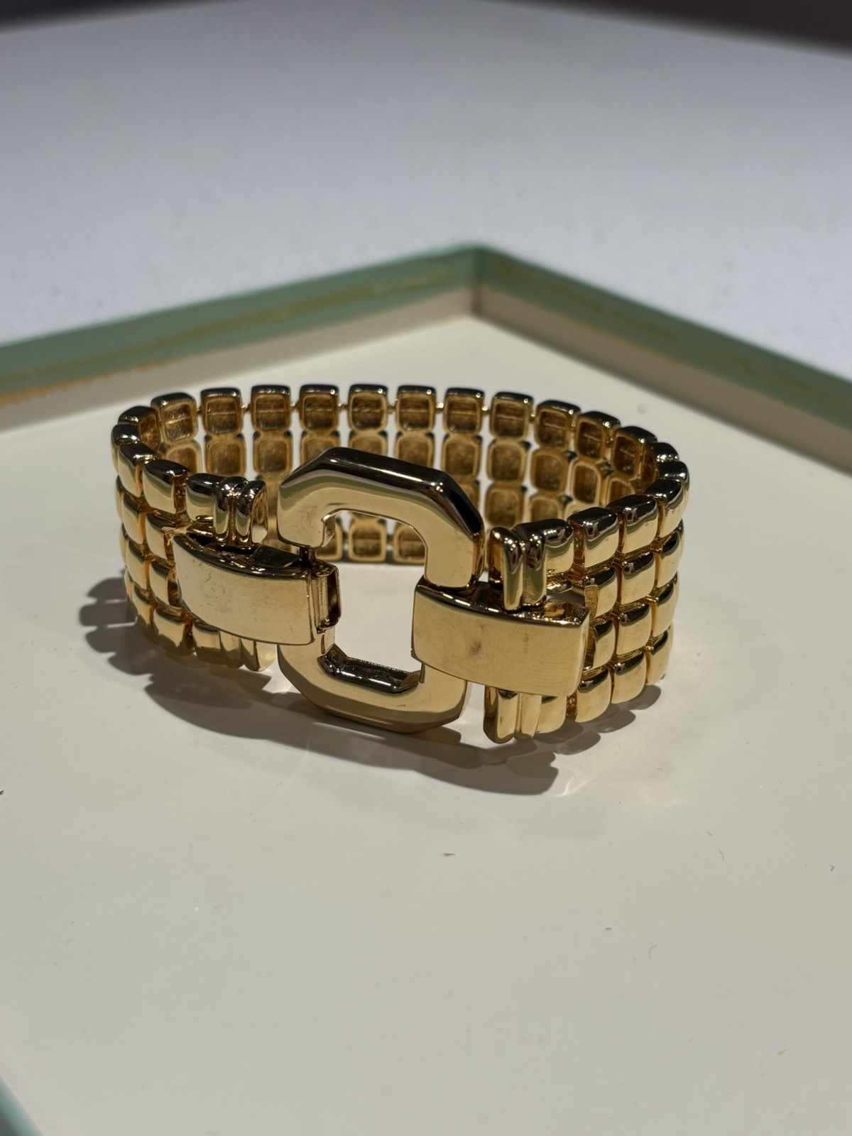 Vintage Bracelet JOAN RIVERS Wide Chain Buckle 7.75″ Designer Fashion Jewelry