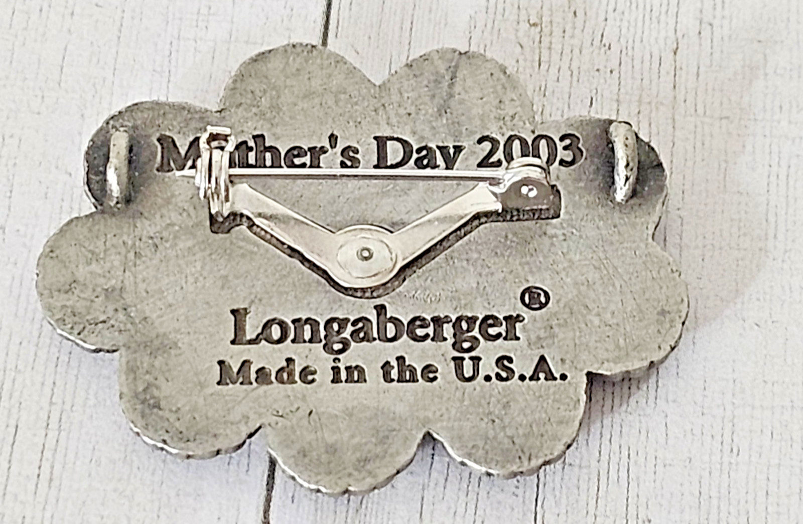 Vintage Longaberger Mother’s Day 2003 Metal Ceramic Floral Brooch