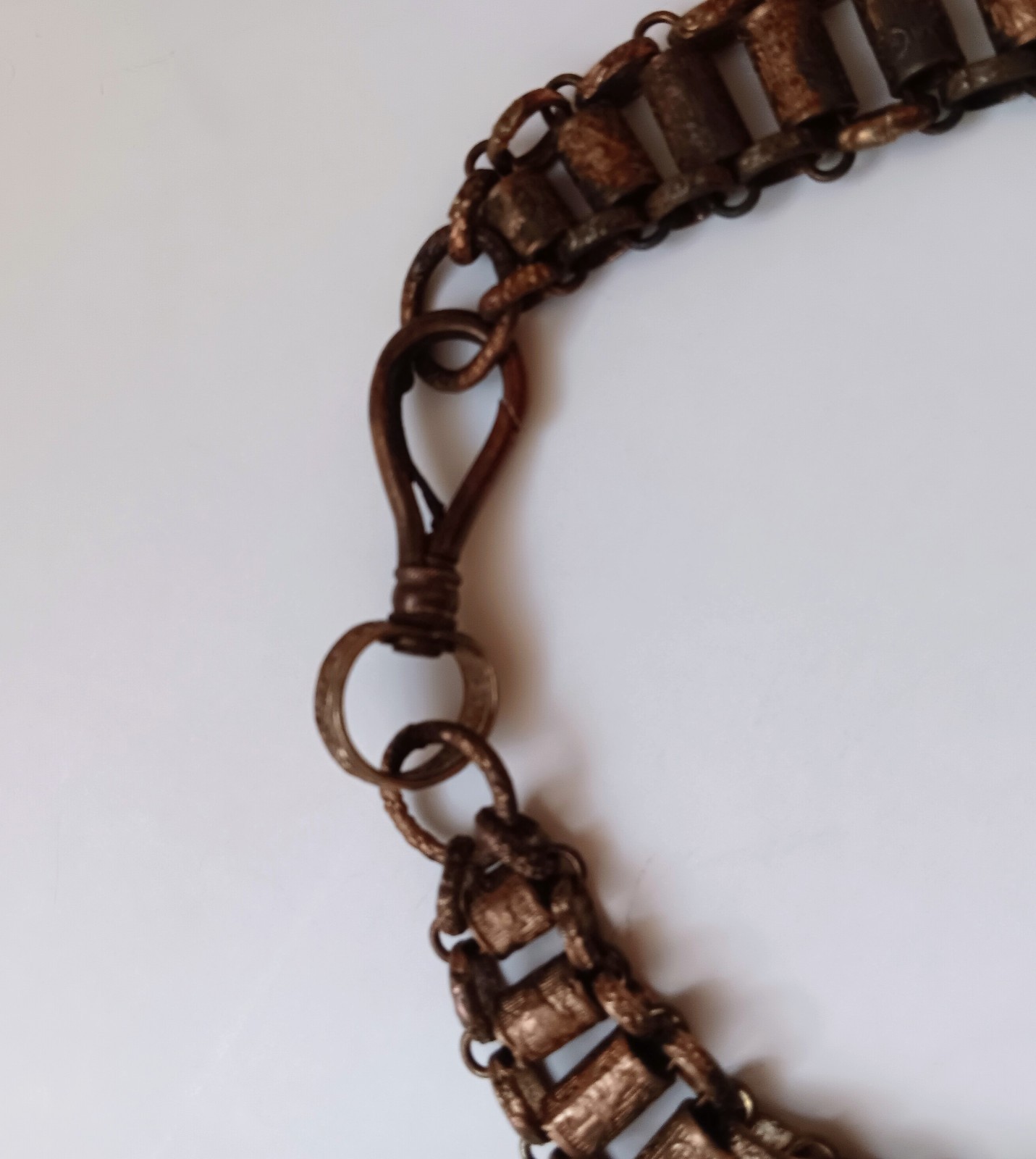 Antique Ornate Victorian Era Silver Plate Brass Book Chain Sword Hanger/watch