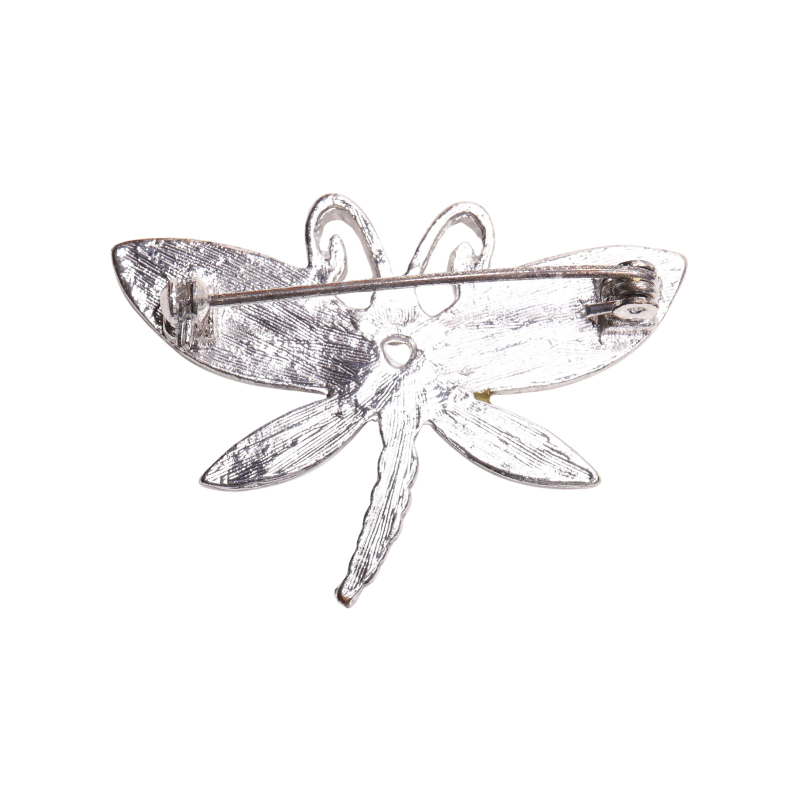 Silver Tone And Blue Dragonfly Brooch Pin With Safety Clasp Closure – 1.75″