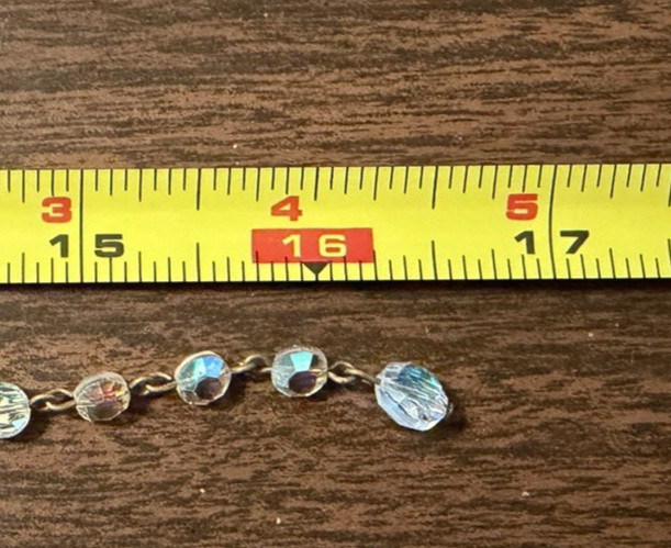 vintage art deco glass bead necklace 16.5 in
