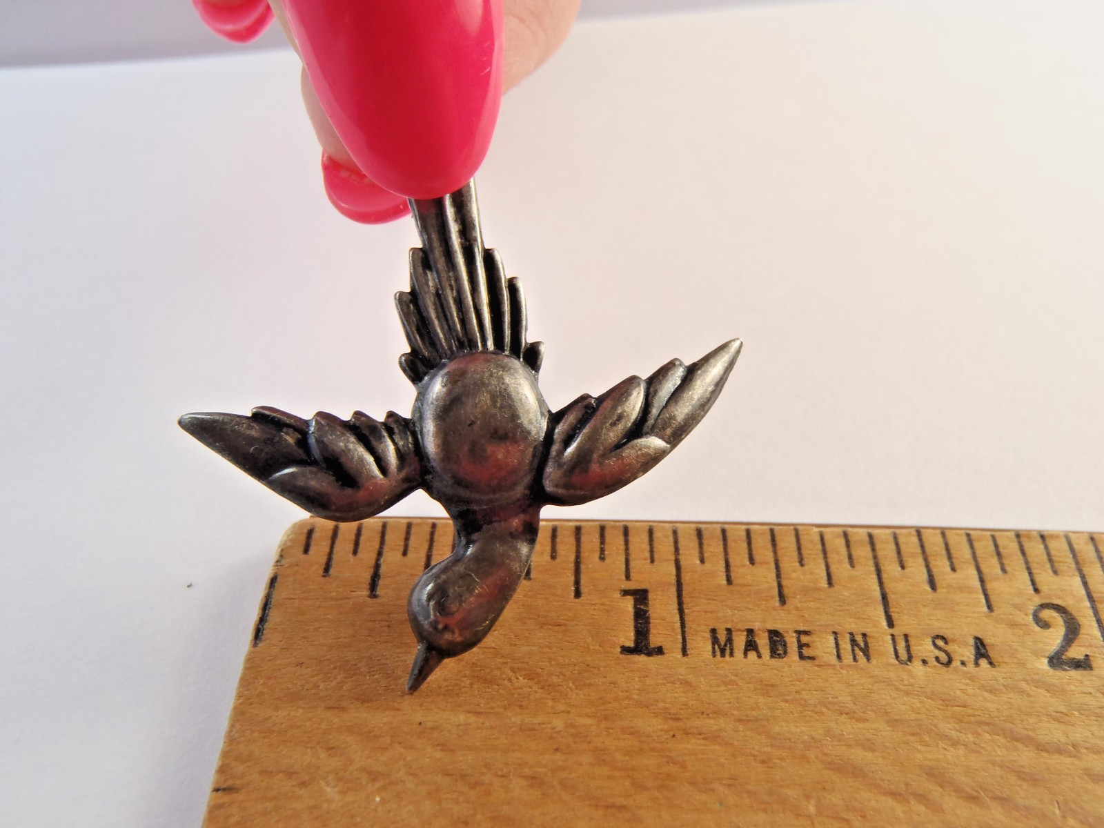 925 Sterling Silver Antique Art Deco Holy Spirit Pin Brooch