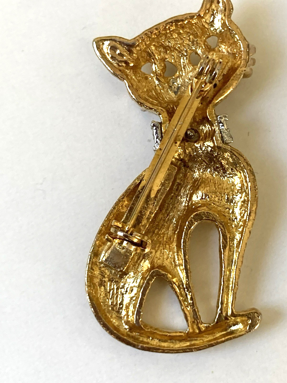 1950s-1980s Cat Brooch Lot of 4 with Boucher Siamese Cat and 1950s Hep Cat