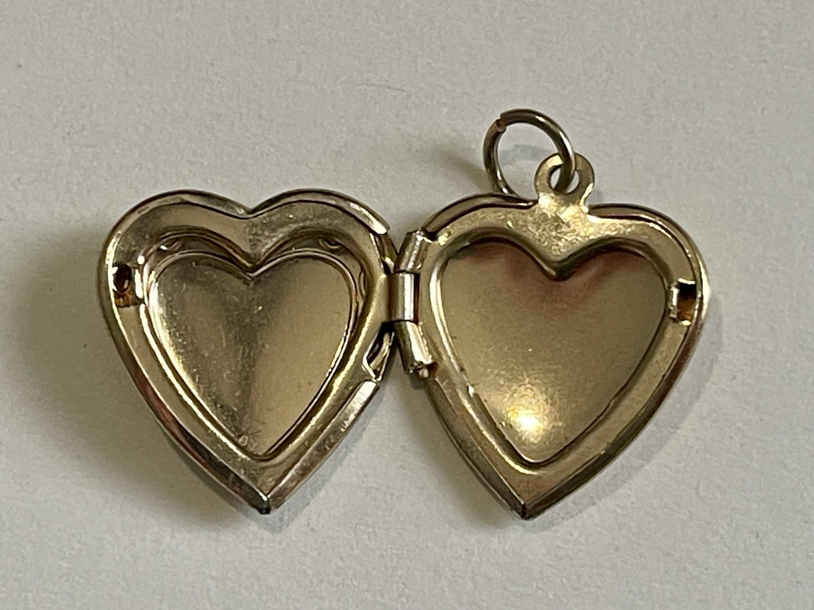 1950’s Vines Heart Picture Locket Pendant Silver Gold Tone Victorian Revival