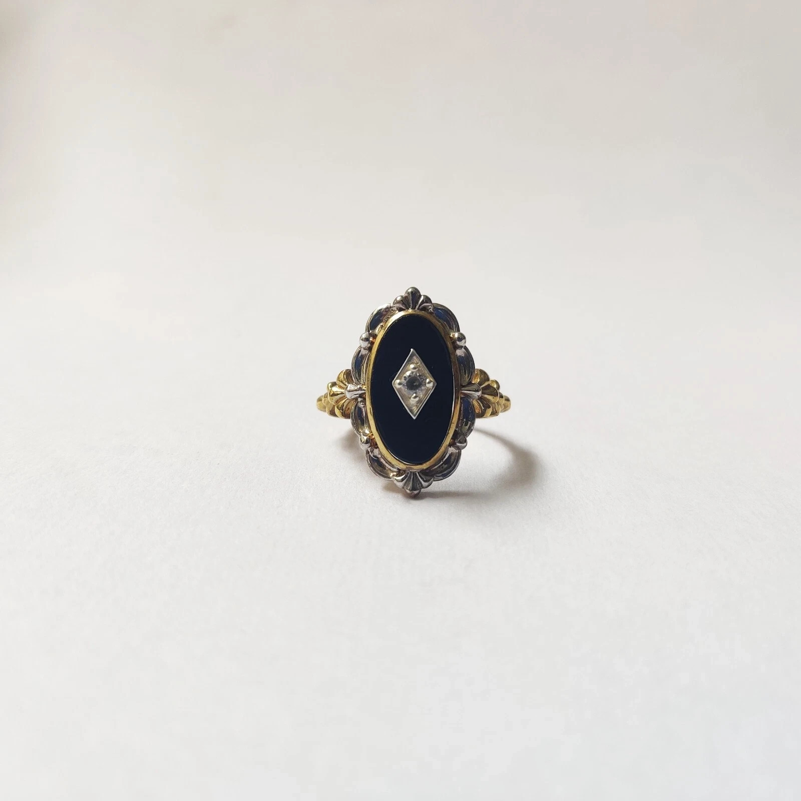 Art Deco Style 925 Silver Victorian handmade Black onyx Anniversary Wedding Ring
