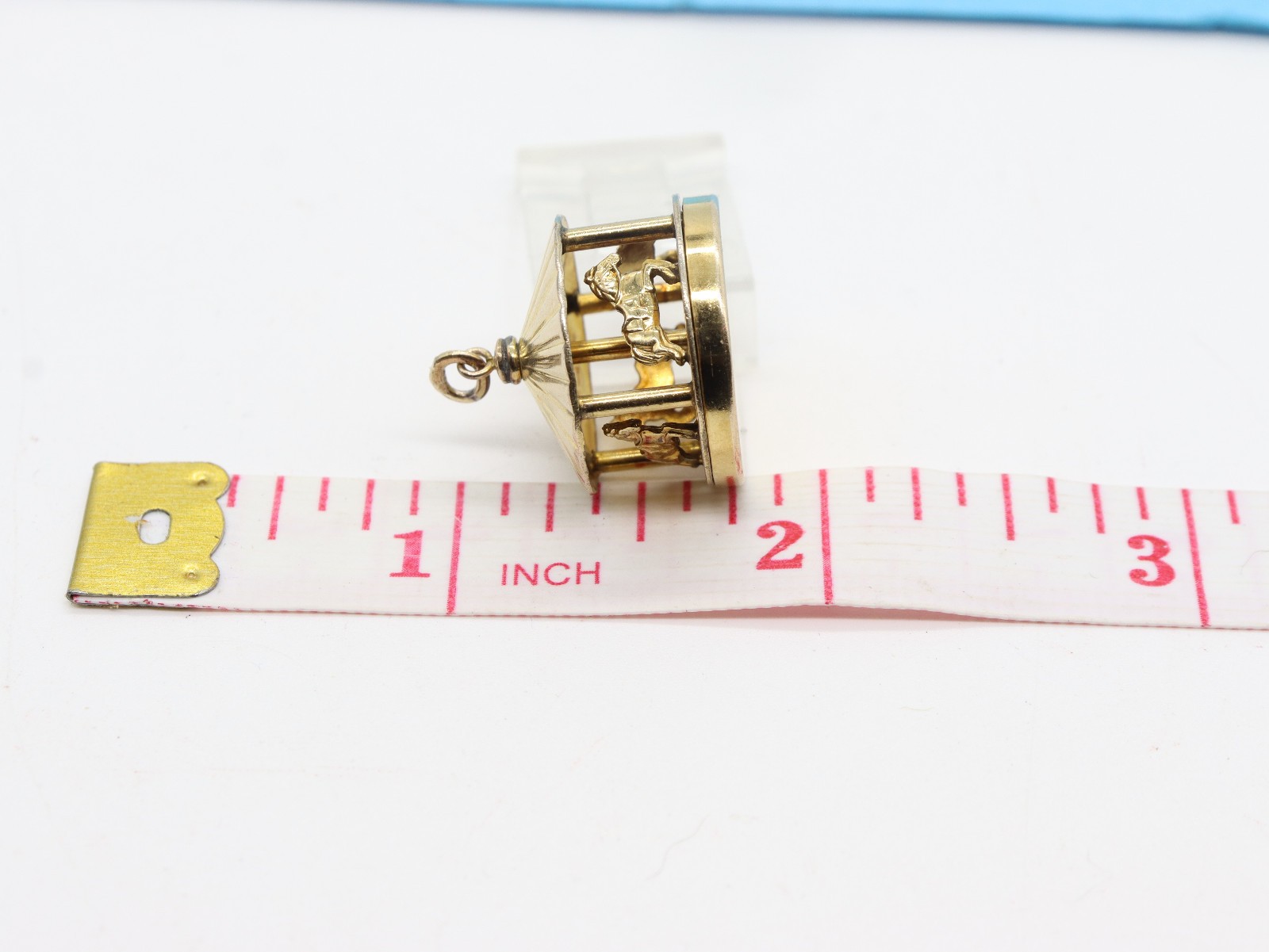Vintage 12K Gold Filled Carousel Movable 3/4″ Pendant Charm Signed JMS