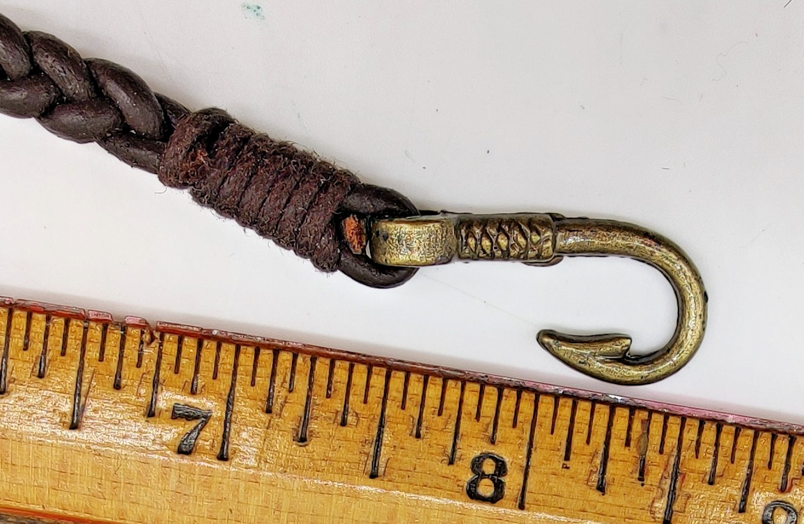 Beautiful Fashion Bracelet Estate Sale Braided Leather Cord Fish Hook Unisex