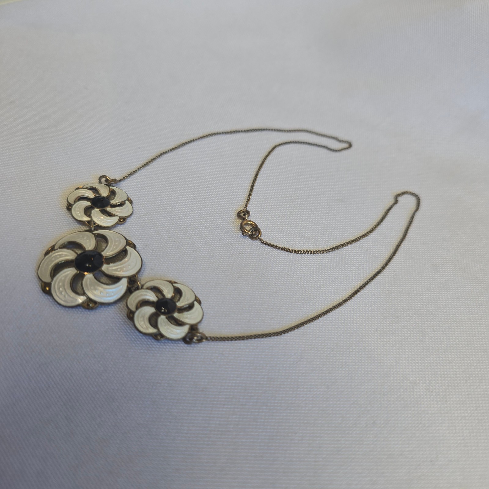 Vtg Sterling Silver Gold Wash Floral Necklace 11.17g Fine Jewelry 16.75″ Chain