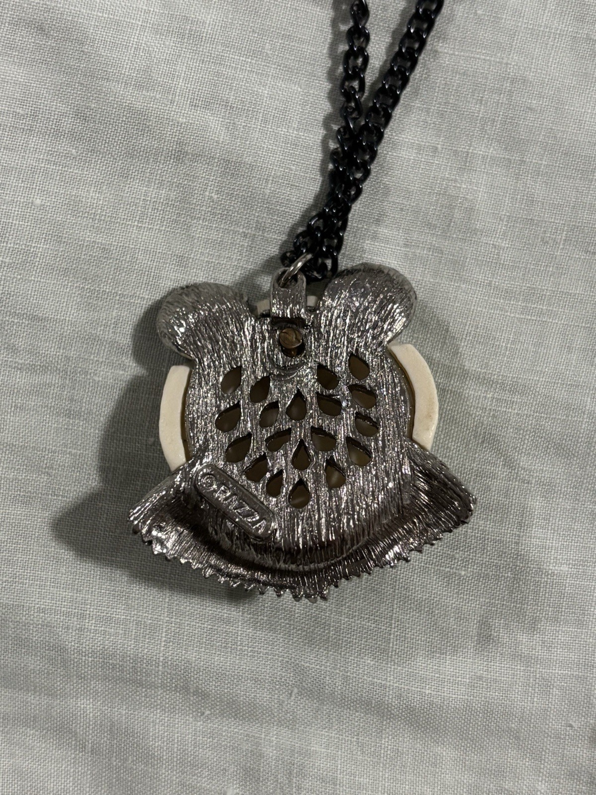 Rare 1970s Luca Razza Panda Necklace Signed Resin Pendant Designer Vintage HTF